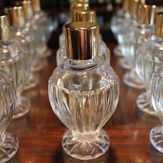 Perfume bottles on display